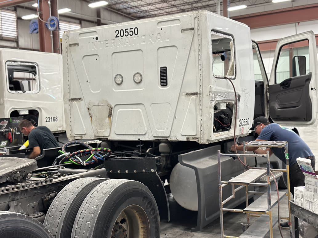Collision repair in progress